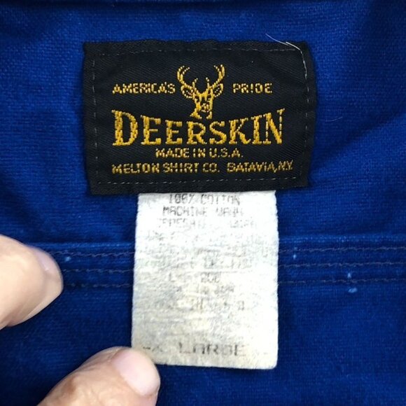 Deerskin Mens Shirt Size XL Blue Long Sleeve Casual Buton Up Classic Travel - Picture 3 of 11
